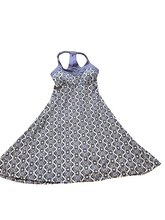 Load image into Gallery viewer, Prana Dress Womens Small Lavender Black Quinn Halter Flared Athletic Rayon
