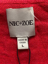 Load image into Gallery viewer, Nic Zoe Sweater Womens Large Red Oversized Viscose Ribbed Knit Outerwear NWT
