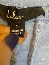 Load image into Gallery viewer, Lulus Skirt Womens Small Blue Lagenlook Ruffle Buttons Boho Linen Rayon Ladies
