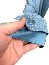 Load image into Gallery viewer, Sage The Label Jumpsuit Womens Medium Blue Tie Front Keep Her Wild Rayon NWT $98
