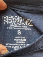 Load image into Gallery viewer, Peanuts Shirt Womens Small Navy Blue Snoopy Funny Cartoon Streetwear Ladies
