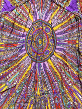 Load image into Gallery viewer, Angie Dress Womens Large Purple Rainbow Empire Waist AOP Paisley Boho Dashiki
