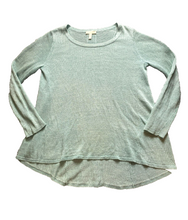 Load image into Gallery viewer, Eileen Fisher Sweater Womens Small Green 100% Linen Oversized Tunic Open Knit
