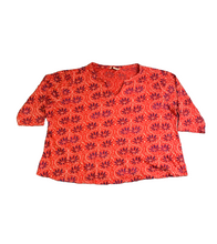 Load image into Gallery viewer, Lucky Brand Shirt Womens 3X Red Geometric Boxy Live In Love Blouse Plus Ladies
