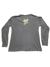 Load image into Gallery viewer, Staying Alive Shirt Womens Medium Gray Dancing Skeletons Flower Whimsigoth Goth
