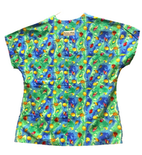 Load image into Gallery viewer, Cotton Club Scrub Top Womens 1X AOP Seashellcore Seashells Medical Shirt Plus
