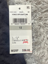 Load image into Gallery viewer, Cuddl Duds Shirt Womens 1X Black Tank Venice Applique Softwear Nylon Plus NWT
