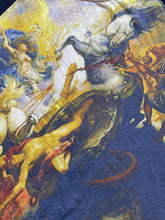 Load image into Gallery viewer, Asphalt Shirt Womens 2XL XXL Navy Blue Oversized AOP Battle of the Greek Gods
