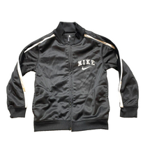 Load image into Gallery viewer, Nike Jacket Youth 4 Black Swoosh Embroidered Logo Zip Up Track Windbreaker Boys
