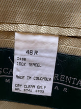 Load image into Gallery viewer, Oscar De La Renta Sport Coat Mens 46R Beige Tencel Single Breasted Suit Blazer

