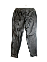 Load image into Gallery viewer, Torrid Pants Womens 2 (35x25) Black Pull On Faux Leather Nylon Spandex Stretch
