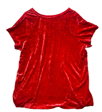 Load image into Gallery viewer, Ellos Shirt Womens 1X Red Velvet Spandex Stretch V-Neck Pullover Plus Ladies
