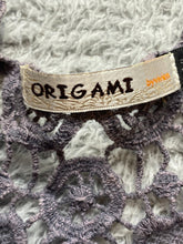 Load image into Gallery viewer, Origami by Vivien Sweater Womens Medium/Large Lace Crochet Cardigan Boho Beachy
