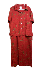 Load image into Gallery viewer, VTG Country Wear Casuals Dress W/ Jacket Womens Large Rustic Red Linen Rayon
