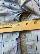 Load image into Gallery viewer, Alan Flusser Shirt Adult Large Blue Checkered Button Up Embroidery Casual Mens
