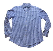 Load image into Gallery viewer, Ralph Lauren Shirt Adult Large Blue Striped Custom Fit Button Up Casual Mens

