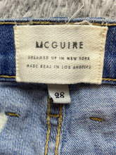 Load image into Gallery viewer, McGuire Anthropologie Jeans Womens (30x28) Blue Denim Whiskered Acid Wash USA
