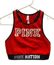 Load image into Gallery viewer, Pink Shirt Womens Small Black Red Victorias Secret Racerback Spell Out Ladies
