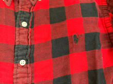 Load image into Gallery viewer, Ralph Lauren Shirt Adult Medium Red Black Buffalo Plaid Button Up Flannel Mens
