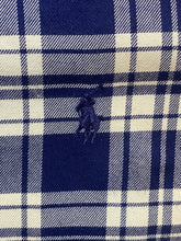 Load image into Gallery viewer, Ralph Lauren Shirt Adult Extra Large Beige Navy Plaid Button Up Blue Pony Mens
