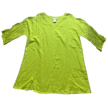 Load image into Gallery viewer, Soft Surroundings Shirt Womens Medium Green Boxy Gauzy Blouse Cut Out Ladies
