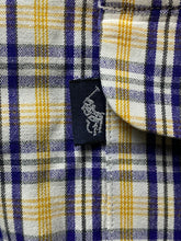 Load image into Gallery viewer, Ralph Lauren Shirt Adult Large Navy Yellow Plaid Creek Button Up Pocket Mens
