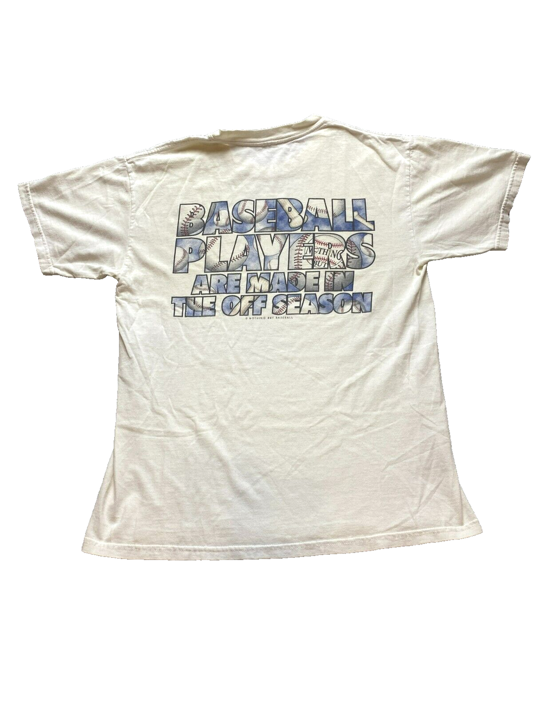 Nothing But Baseball Shirt Adult Medium Beige Players Are Made In Off Season Men