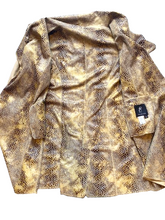 Load image into Gallery viewer, Rachel Zoe Jacket Womens Small Tan Brown Snake Skin Tunic Coat Career Blazer

