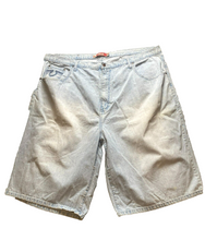 Load image into Gallery viewer, Attitude Shorts Adult 50 Blue Denim Jean Bermuda Flat Front Hip Hop Baggy Mens
