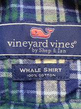 Load image into Gallery viewer, Vineyard Vines Shirt Youth Large Green Blue Whale Flannel Button Up Casual Boys
