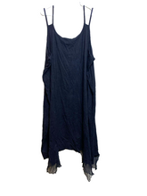 Load image into Gallery viewer, Ulla Popken Dress Womens 28/30 Black Gothcore Sheer Trim Halloween Rayon Lady
