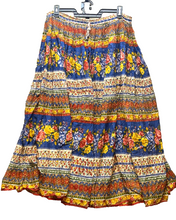 Load image into Gallery viewer, Basic Editions Skirt Womens Medium (38x35) AOP Flower Boho Peasant Maxi Indie
