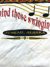 Load image into Gallery viewer, VTG Red Dog Saloon Shirt Adult Large Ivory Juneau Alaska Musical Note 90s Mens
