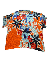 Load image into Gallery viewer, Soft Surroundings Shirt Womens PXL Petite Orange Blue Oversized Tropical Rayon
