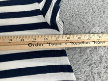 Load image into Gallery viewer, Anthropologie Altar’d State Shirt Womens Medium Navy White Embroidered Overlay
