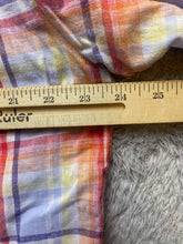 Load image into Gallery viewer, Alan Flusser Shirt Adult Large Orange Blue Plaid Button Up Linen Casual Mens
