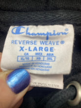 Load image into Gallery viewer, Champion Sweatshirt Adult Extra Large Black Hoodie Reverse Weave Spellout Mens
