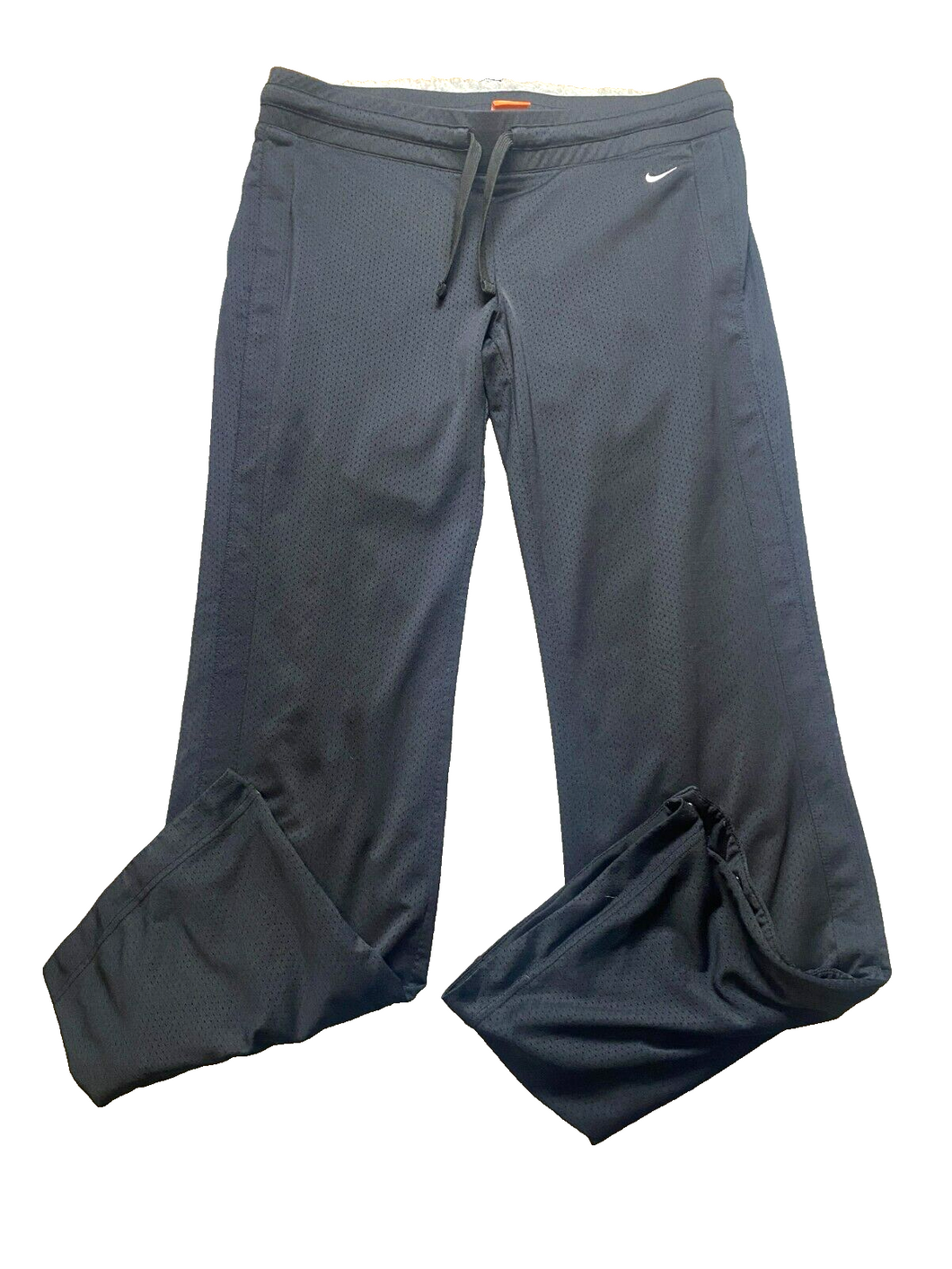 Nike Pants Adult Large Black Perforated Sweatpants Activewear Athletic Snap Mens