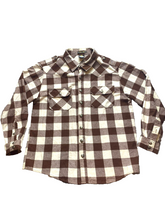 Load image into Gallery viewer, Bare Fox Shirt Adult 2XL XXL Brown Beige Plaid Western Cowboy Flap Pockets Mens

