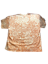 Load image into Gallery viewer, VTG Beta Phi Zeta Shirt Adult 3XL XXXL Yellow AOP Rose Symbols Dope 90s Mens

