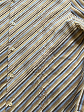 Load image into Gallery viewer, Carbon Shirt Adult Medium Wild Abstract Striped Button Up Embroidered Flower Men
