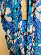 Load image into Gallery viewer, Rainbow Dress Womens Small Blue Aqua Halter AOP Flower Boho Hippie Peasant Maxi
