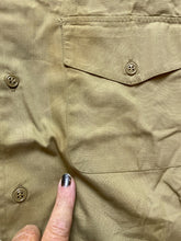 Load image into Gallery viewer, Military Shirt Adult Large Khaki Uniform Eagle Rank Navy Officer Embroidered Men

