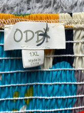 Load image into Gallery viewer, Oddi Dress Womens 1XL Rainbow Smocked Fit Flare Boho Artsy Flower Puff Sleeve
