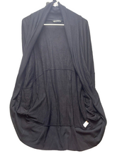 Load image into Gallery viewer, Athleta Sweater Womens Medium Black Tunic Open Front Cardigan Spandex Oversized
