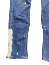 Load image into Gallery viewer, McGuire Anthropologie Jeans Womens (30x28) Blue Denim Whiskered Acid Wash USA
