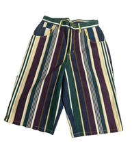Load image into Gallery viewer, Cotler Shorts Womens 14 (25x12) Maroon Blue Green Stripe Bermuda Flat Front NWT
