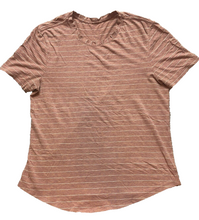 Load image into Gallery viewer, Lululemon Shirt Womens Small Mauve Striped Everyday Crewneck Activewear Ladies
