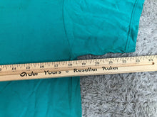 Load image into Gallery viewer, VTG Peanuts Shirt Womens Large Teal Green Lucy Charlie Brown Burned Calories 80s
