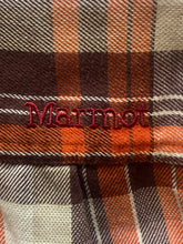 Load image into Gallery viewer, Marmot Shirt Adult Medium Orange Button Up Flannel Plaid Casual Pocket Mens
